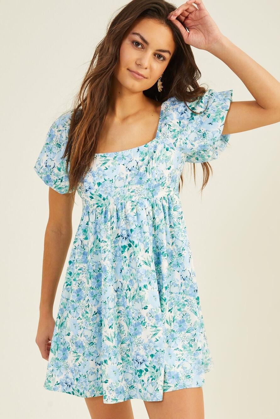 NWT Altar'd State Bristol Puff Sleeve Mini Dress Size Medium